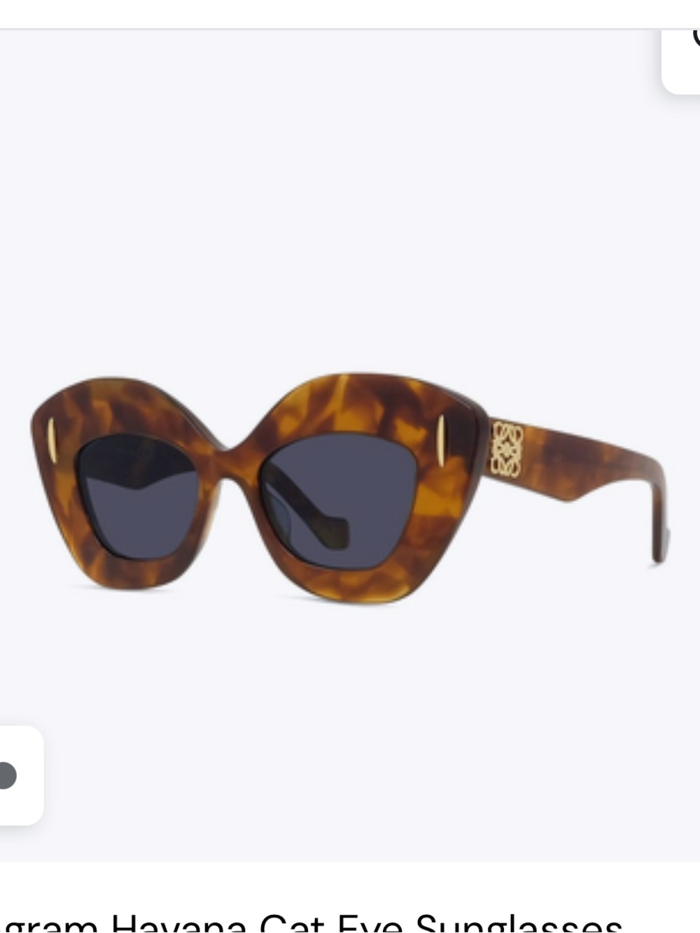 Loewe Anagram Havana Cat-Eye Sunglasses with Dark Lenses